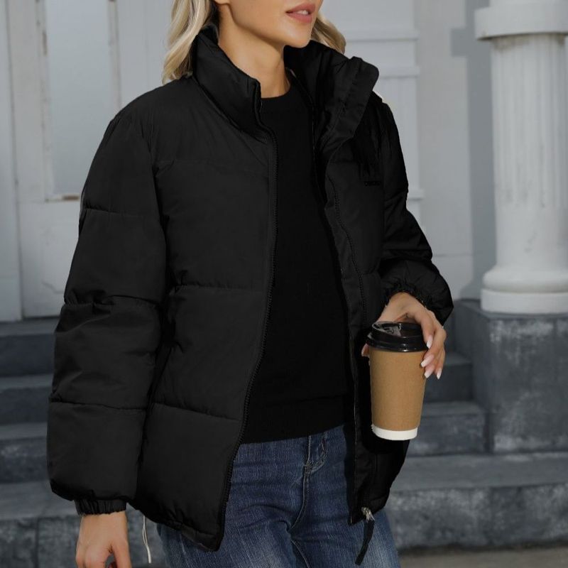 TIOZONEY - Parka Manga Larga Mujer - Negro