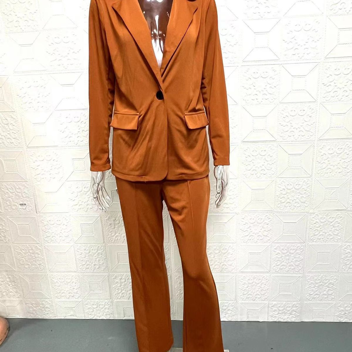 TIOZONEY - Blazer para Mujer - Marrón