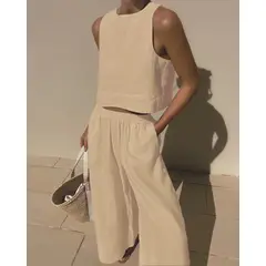 TIOZONEY - Blazer vest y pantalones casuales para mujeres Traje