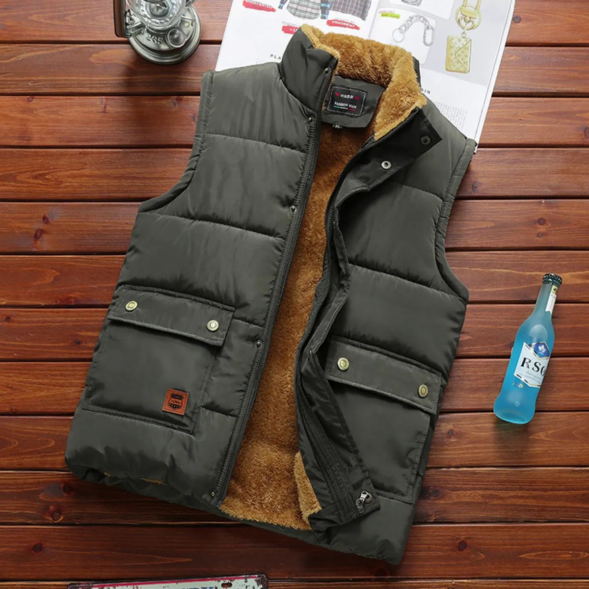 TIOZONEY - Chaqueta Sin Mangas Ripstop Liviana De Varon-Verde