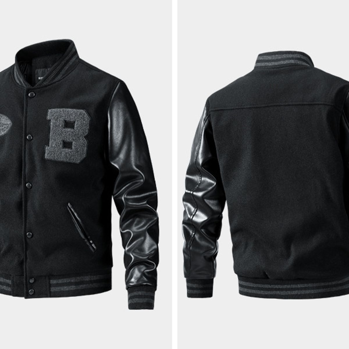 TIOZONEY - Chaqueta Biker Hombre -Negro