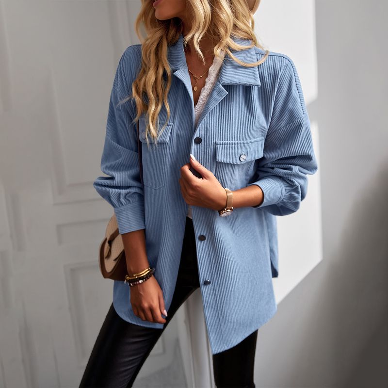 TIOZONEY - Chaqueta Larga Mujer - Celeste