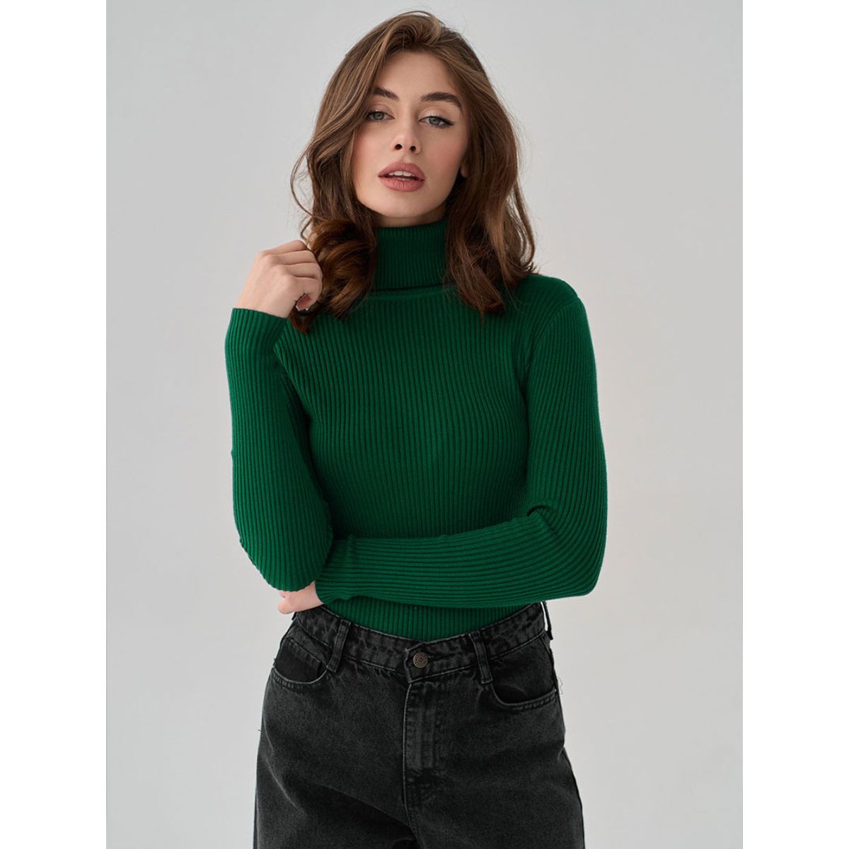 TIOZONEY - Sweater De Cuello Alto Mujer - Verde