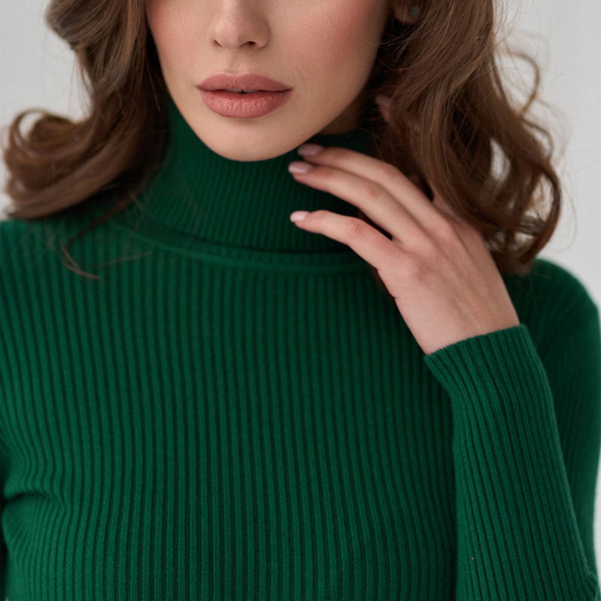 TIOZONEY - Sweater De Cuello Alto Mujer - Verde