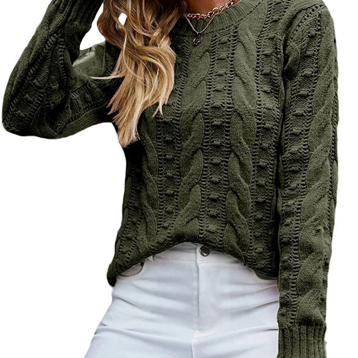TIOZONEY - Sweater Cuello Redondo Mujer
