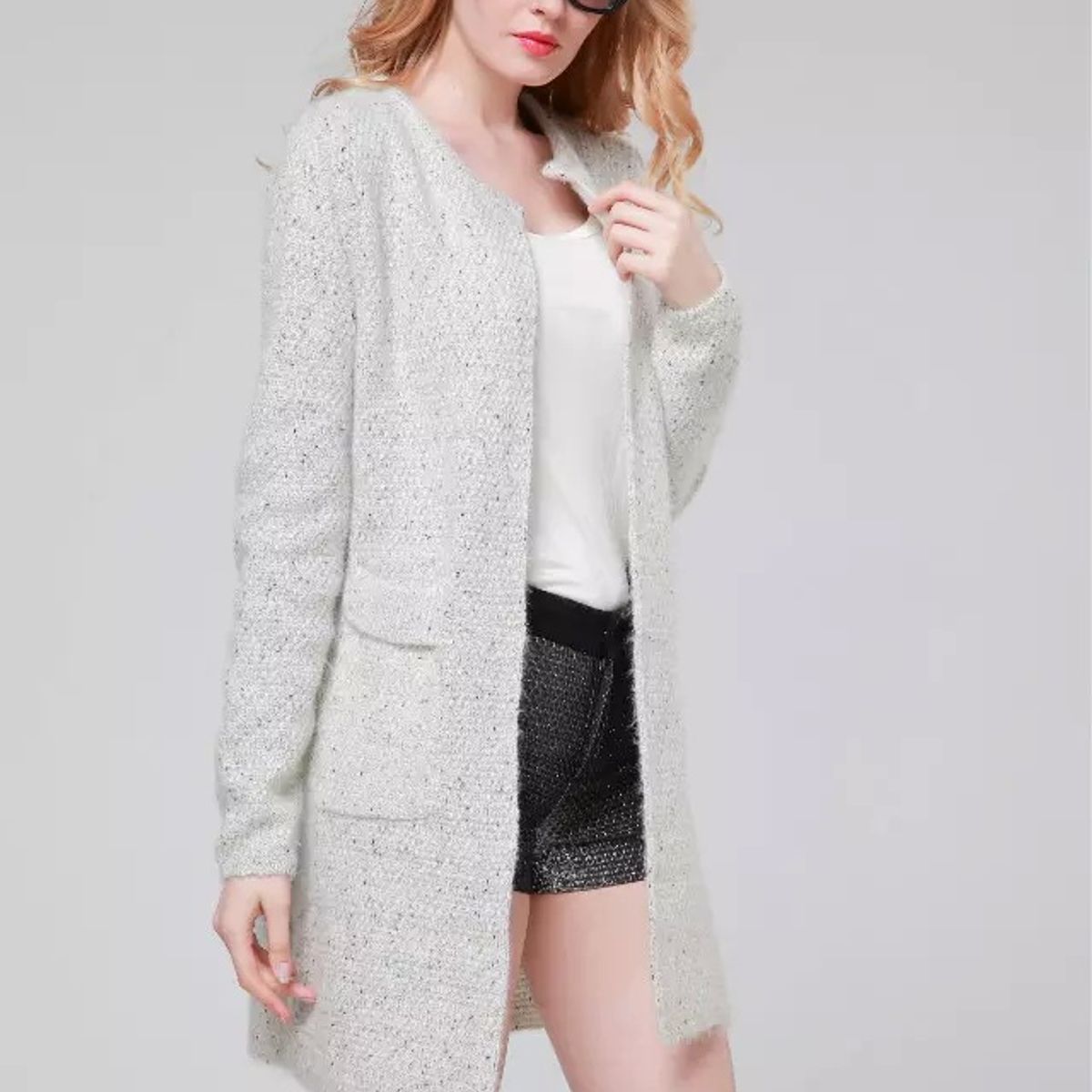 TIOZONEY - Chaqueta textil para mujeres - Gris