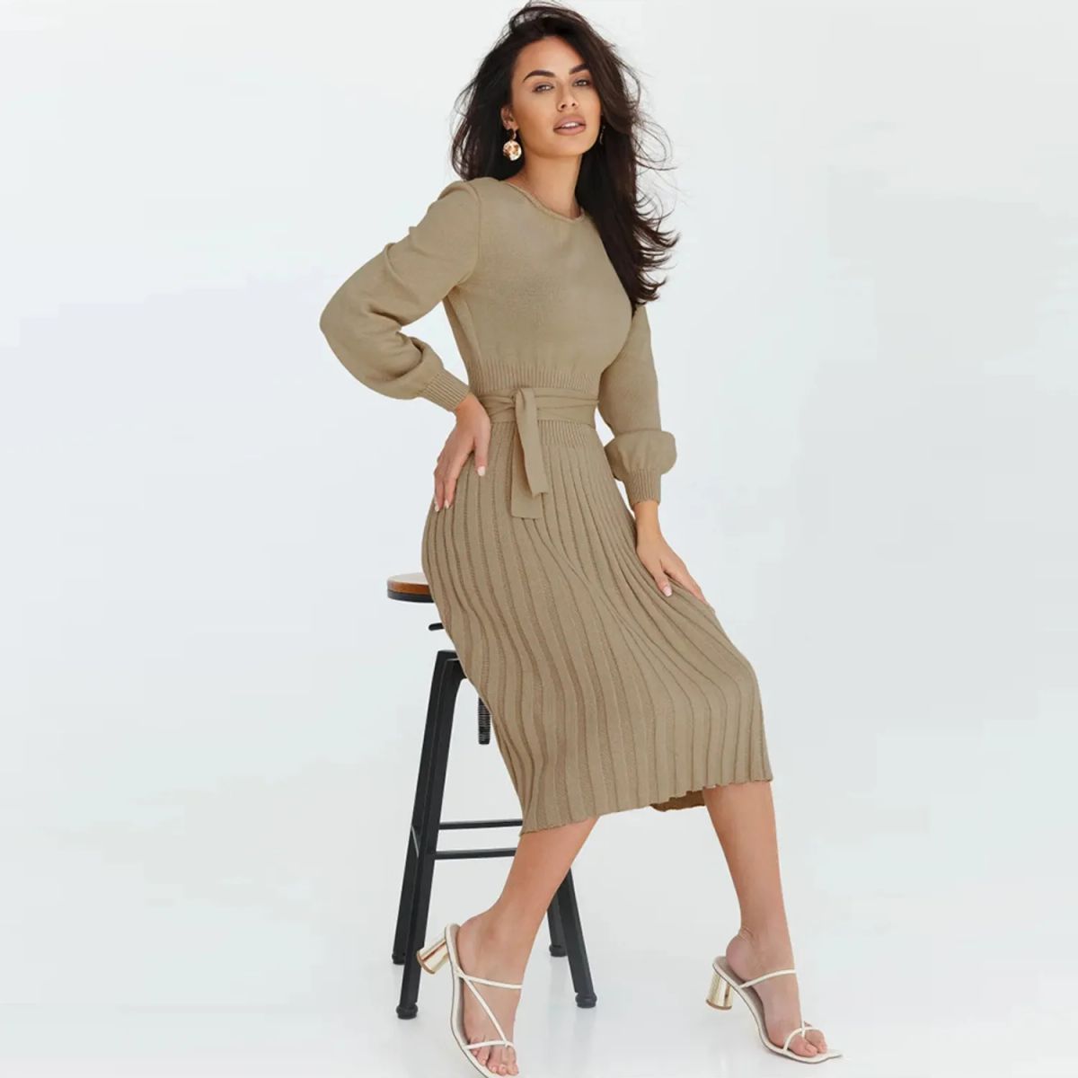 TIOZONEY - Vestidos de fiesta para mujer - Café Claro