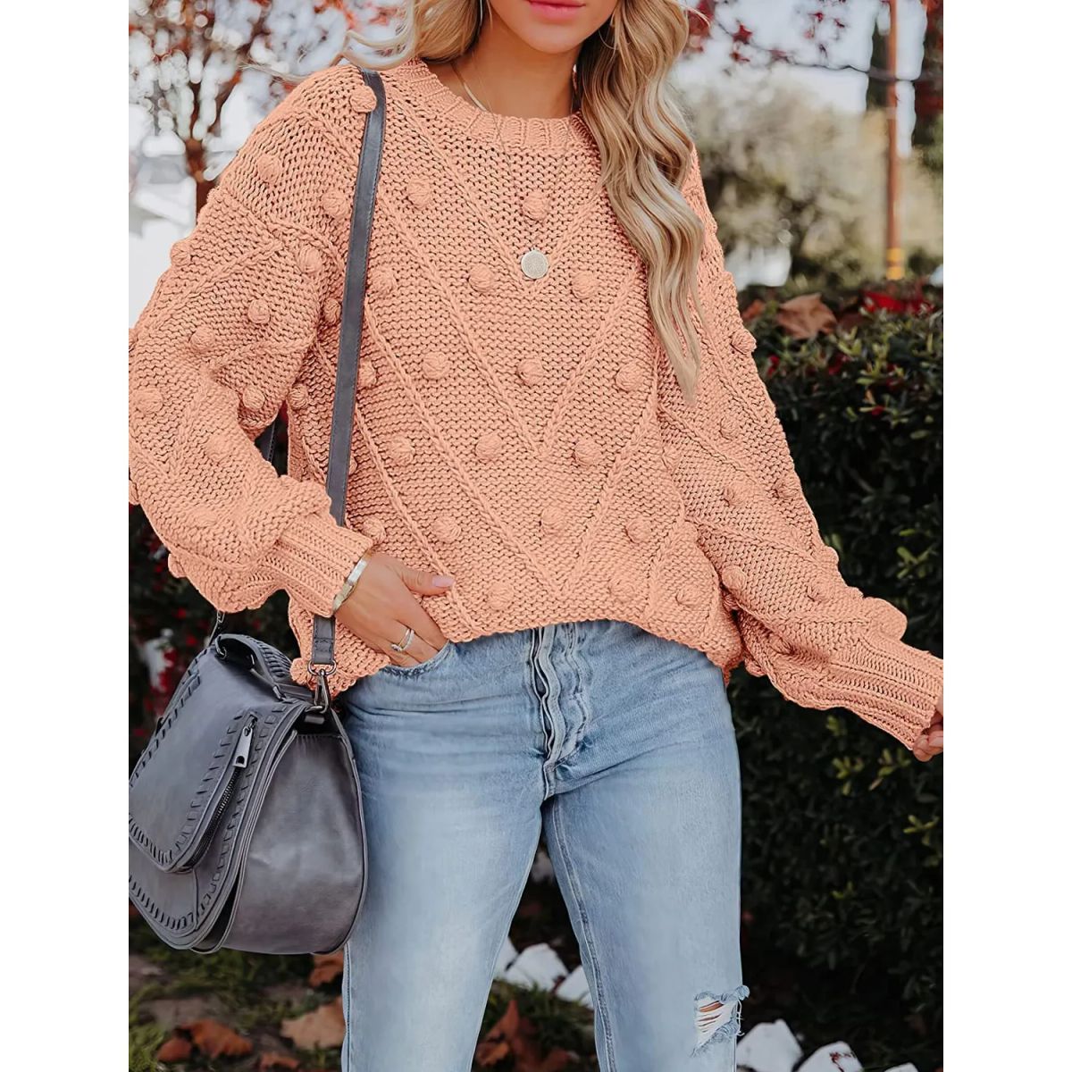 TIOZONEY - Sweater Cuello Redondo Mujer