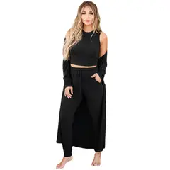 TIOZONEY - Conjunto Deportivo Suéter de Manga Larga y Pantalones Largos Mujer