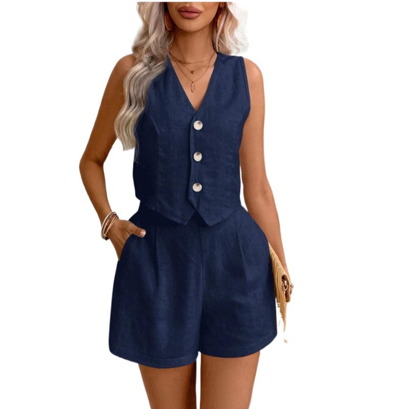 TIOZONEY - Blazer vest y pantalones casuales para mujeres Traje