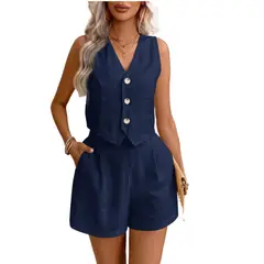TIOZONEY - Blazer vest y pantalones casuales para mujeres Traje