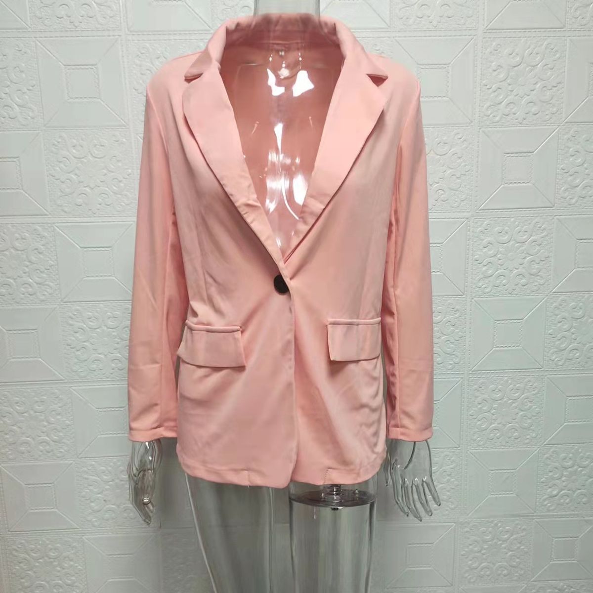 TIOZONEY - Blazer para Mujer - Rosa