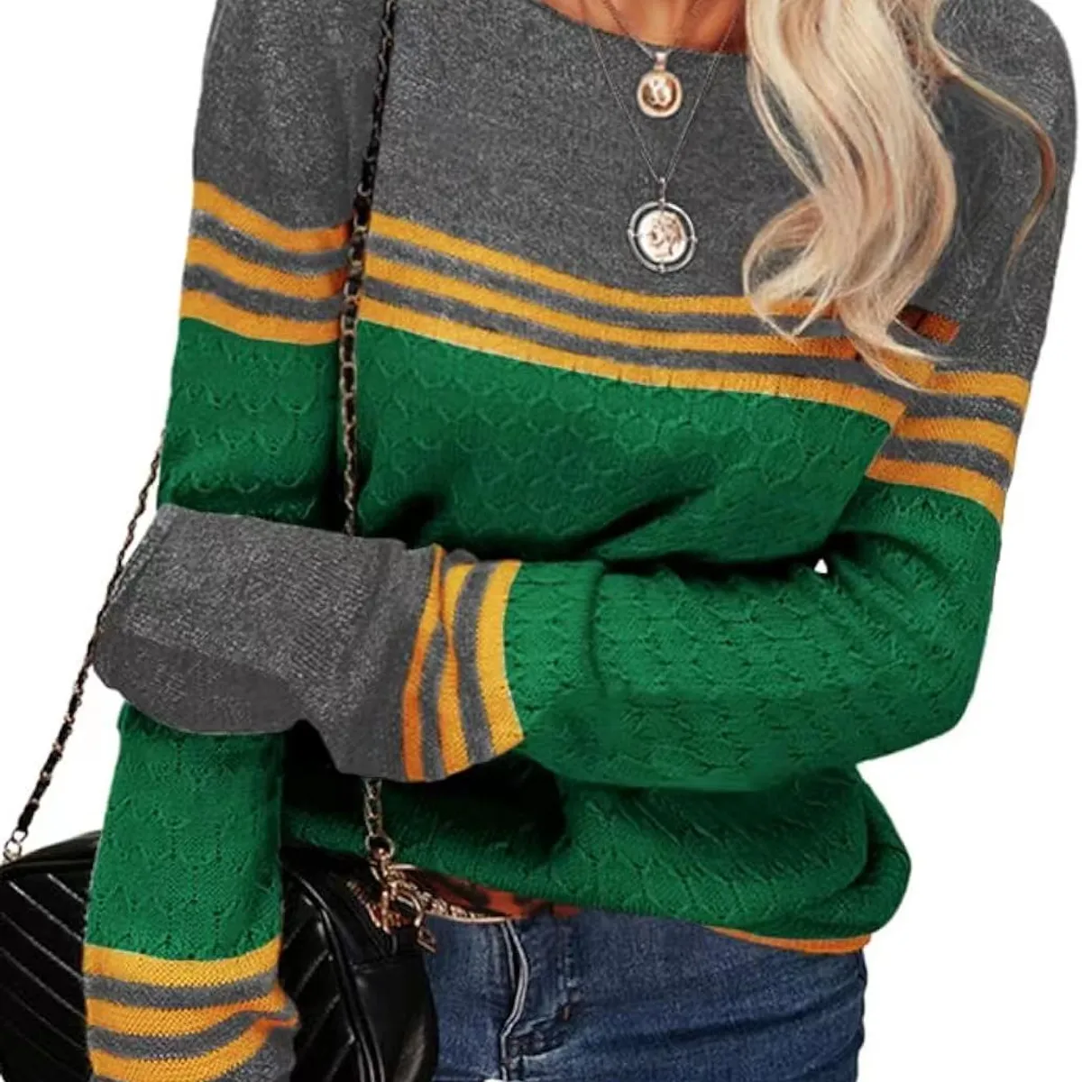 TIOZONEY - Sweater Cuello Redondo Mujer