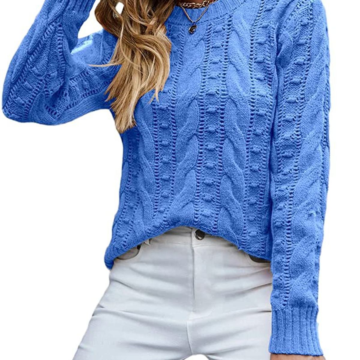 TIOZONEY - Sweater Cuello Redondo Mujer