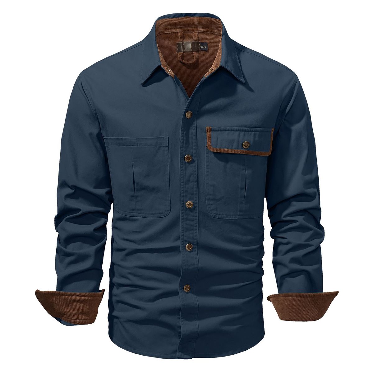 TIOZONEY - Chaqueta casual de algodón con cuello alto para hombre