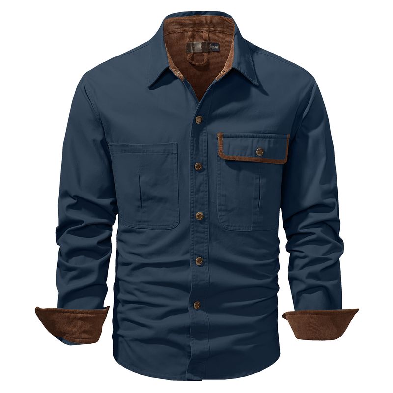 TIOZONEY - Chaqueta casual de algodón con cuello alto para hombre
