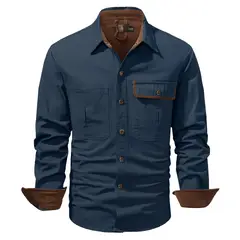 TIOZONEY - Chaqueta casual de algodón con cuello alto para hombre