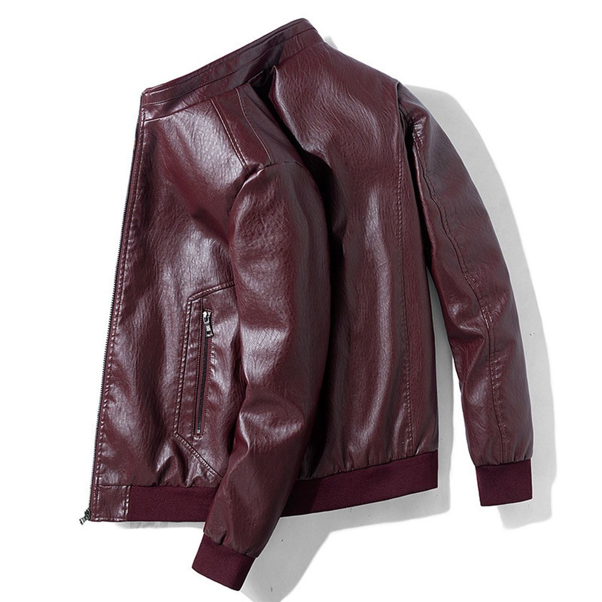 TIOZONEY - Chaqueta casual de PU para hombre