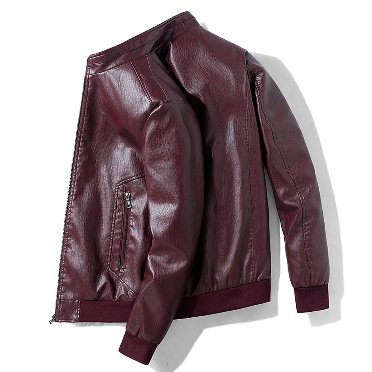 TIOZONEY - Chaqueta casual de PU para hombre