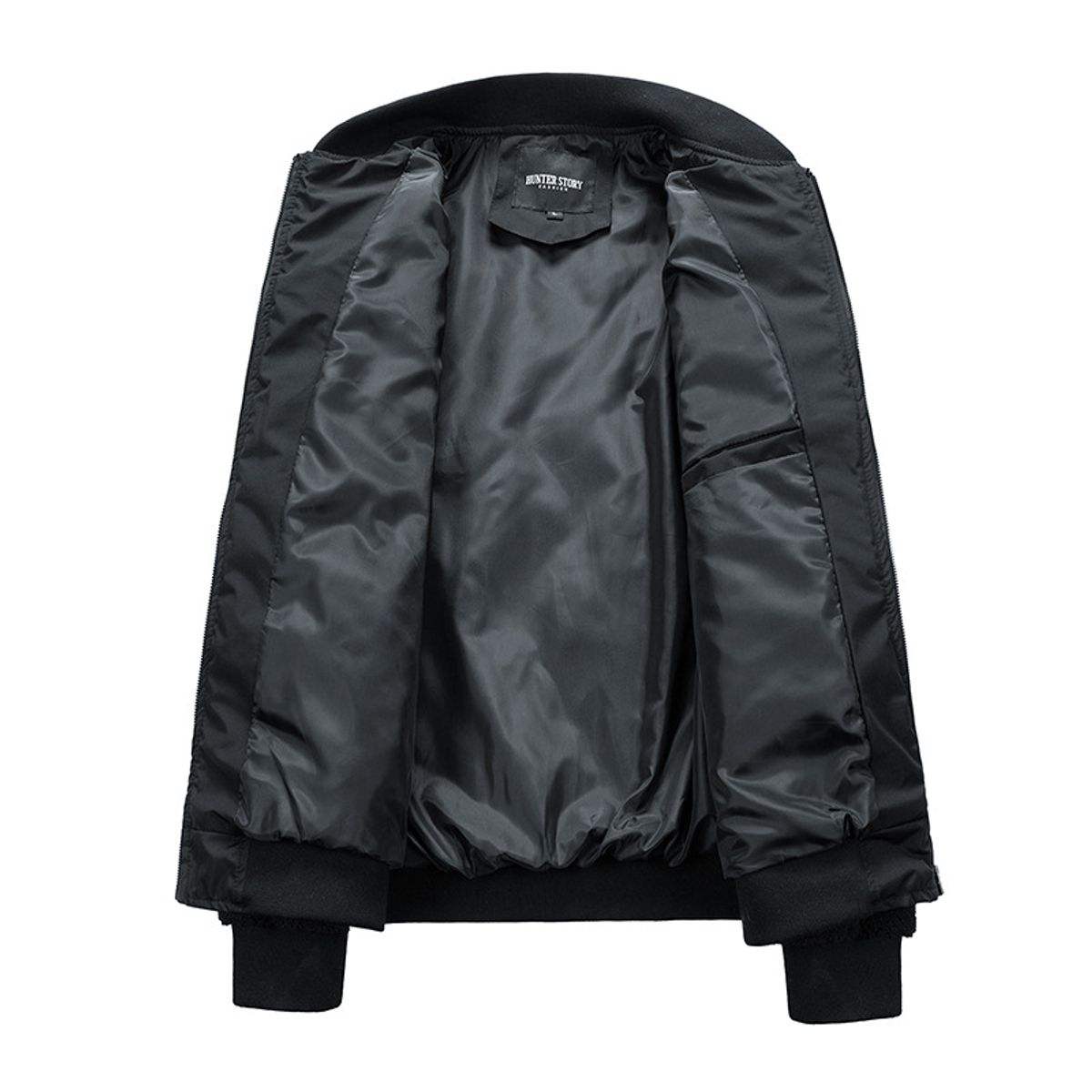 TIOZONEY - Chaqueta con cierre para hombre - Negro