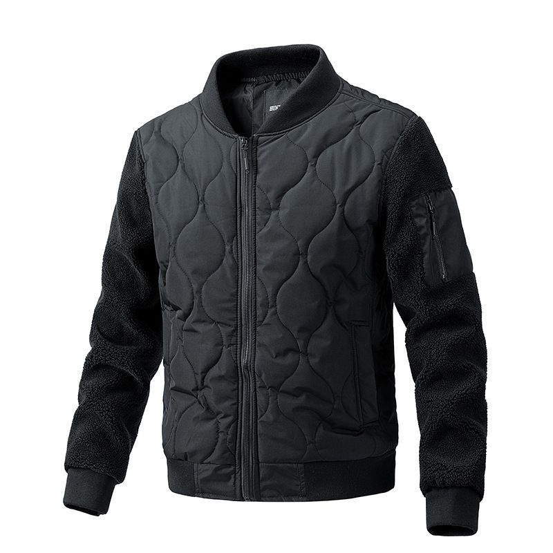 TIOZONEY - Chaqueta con cierre para hombre - Negro