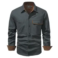 TIOZONEY - Chaqueta casual de algodón con cuello alto para hombre