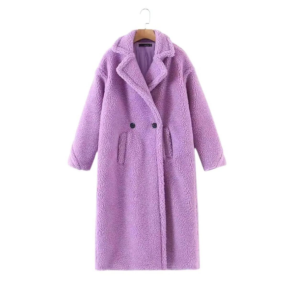 TIOZONEY - Abrigo largo para mujeres - Morado