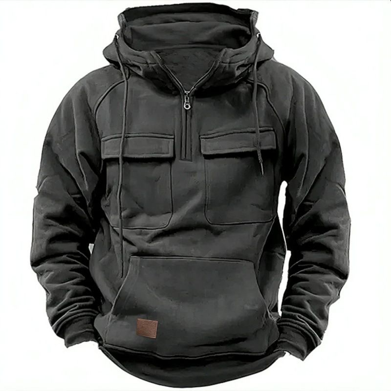TIOZONEY - Sudadera con capucha al aire libre para hombres - Gris