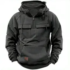 TIOZONEY - Sudadera con capucha al aire libre para hombres - Gris