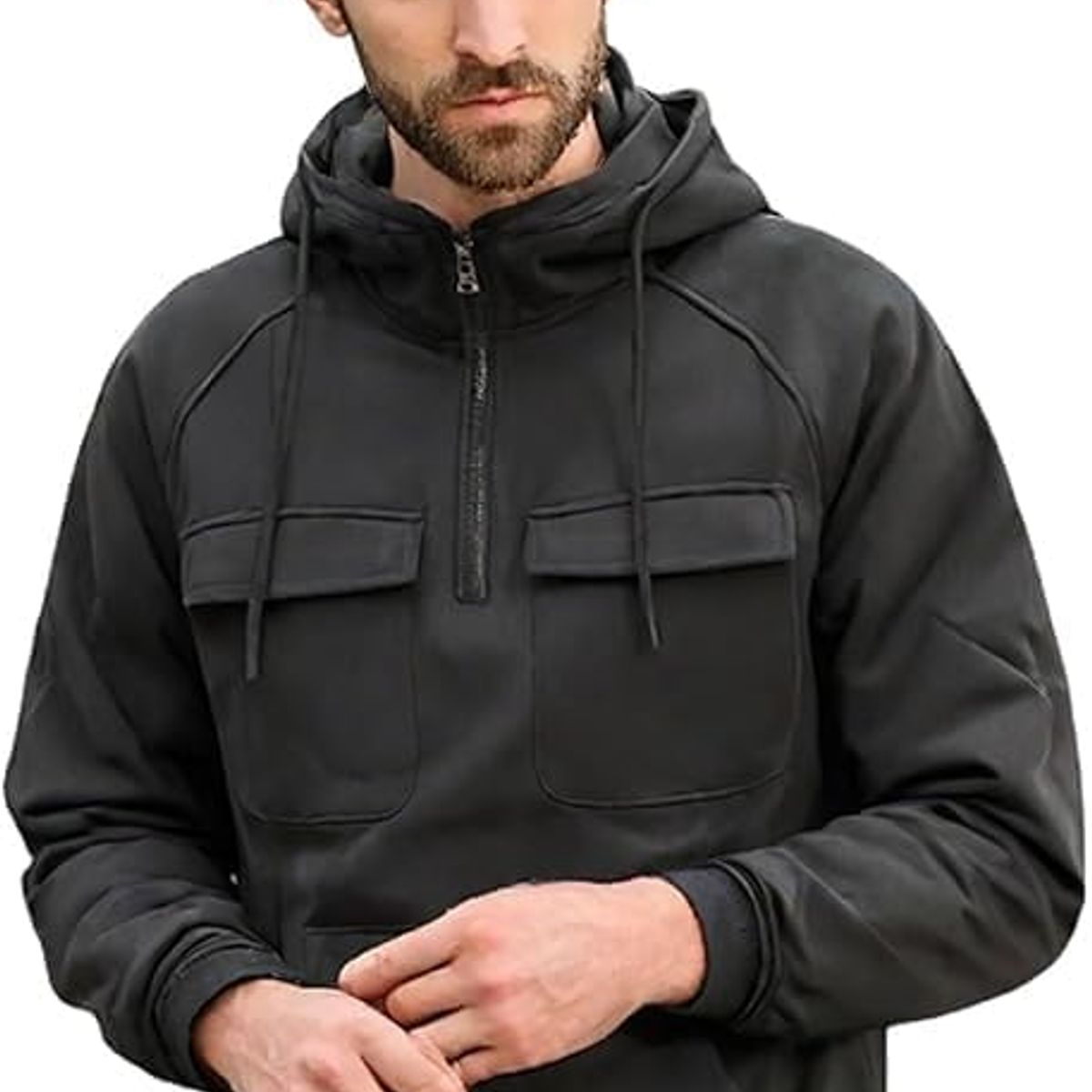 TIOZONEY - Sudadera con capucha al aire libre para hombres - Gris