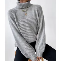TIOZONEY - Sweater Cuello de Cuello Alto Mujer