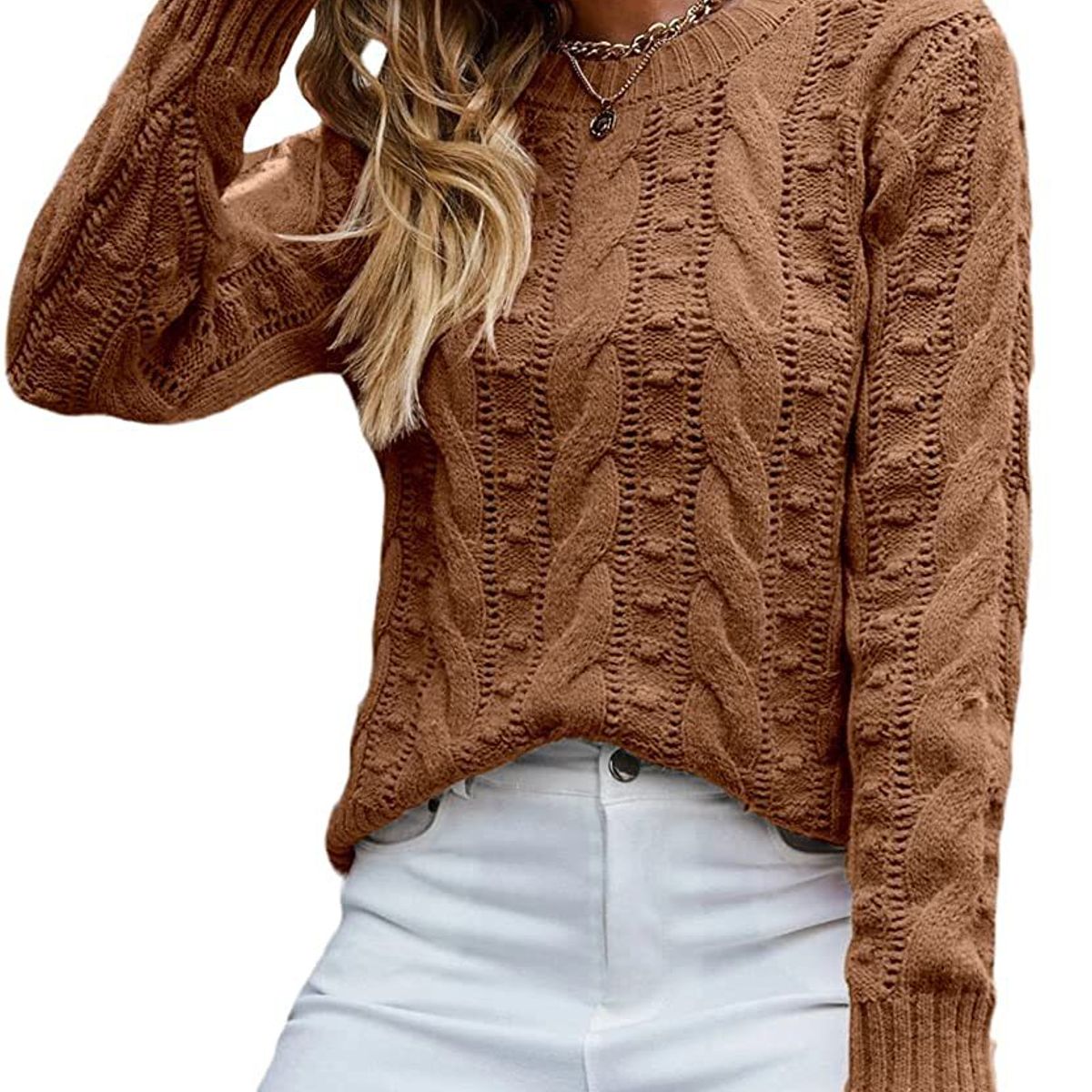 TIOZONEY - Sweater Cuello Redondo Mujer