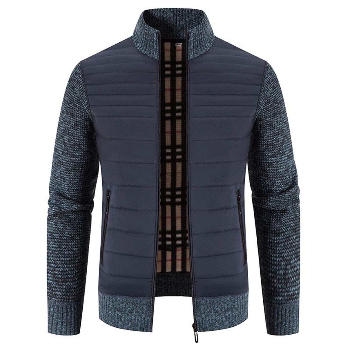 TIOZONEY - Chaqueta con cremallera y cuello para hombre