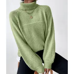 TIOZONEY - Sweater Cuello de Cuello Alto Mujer
