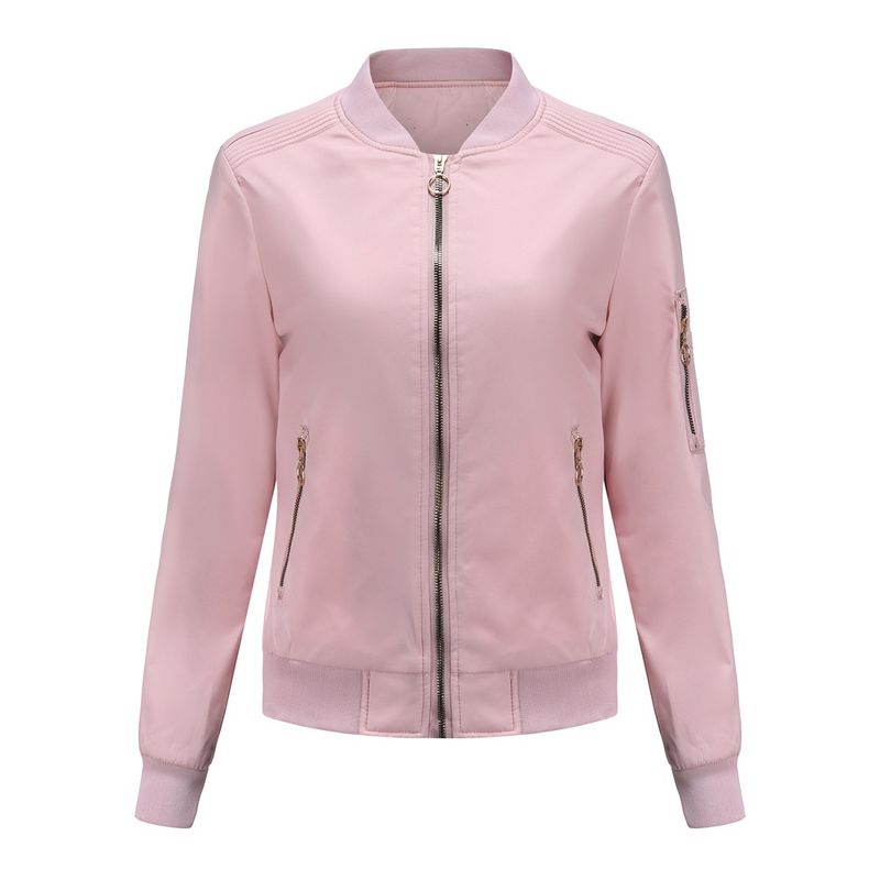 TIOZONEY - Chaqueta Mujer Casual Delgada con cierre - Rosada