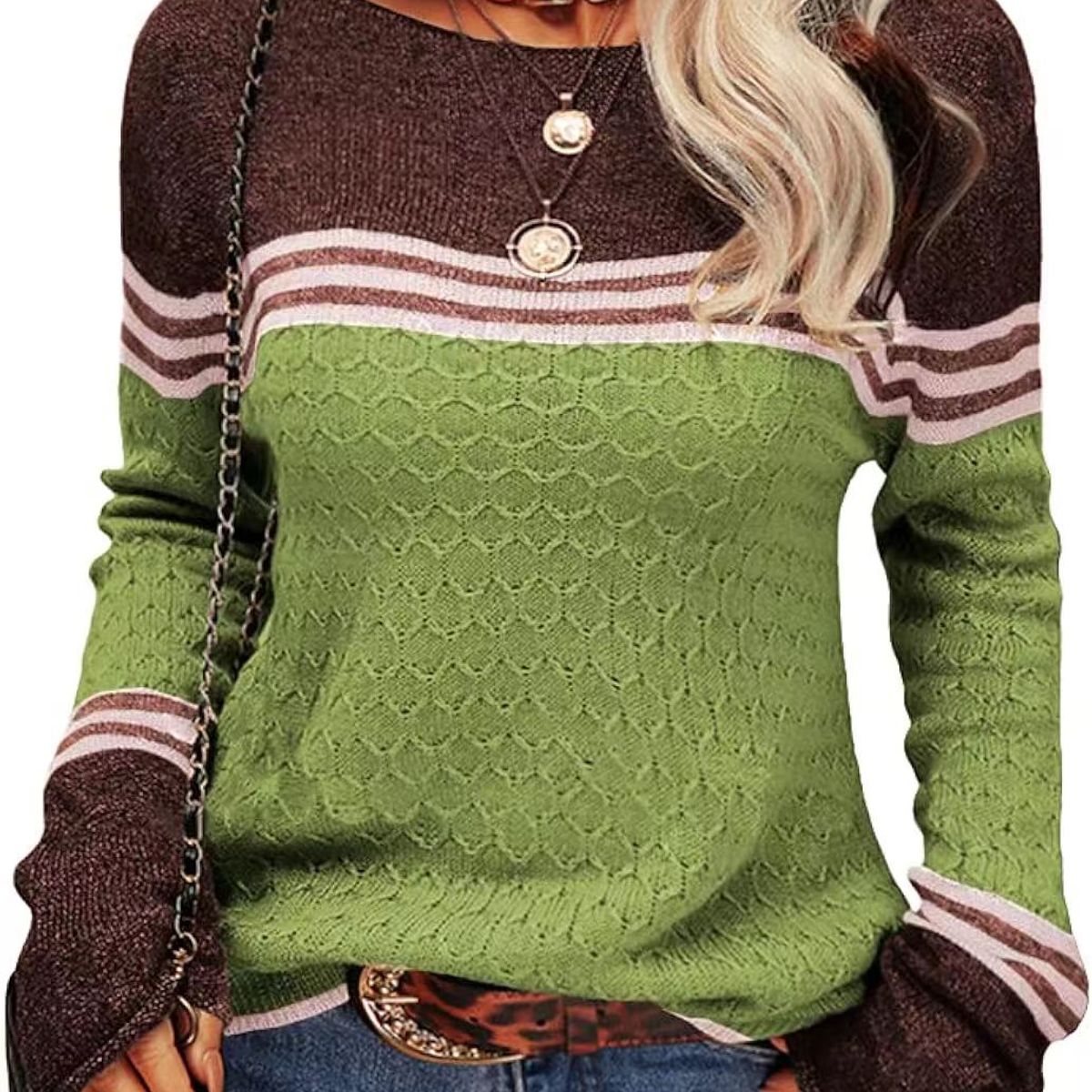 TIOZONEY - Sweater Cuello Redondo Mujer