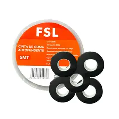 FSL - Pack X5 de Cinta de Goma Autofundente ERP 5MT Negro de