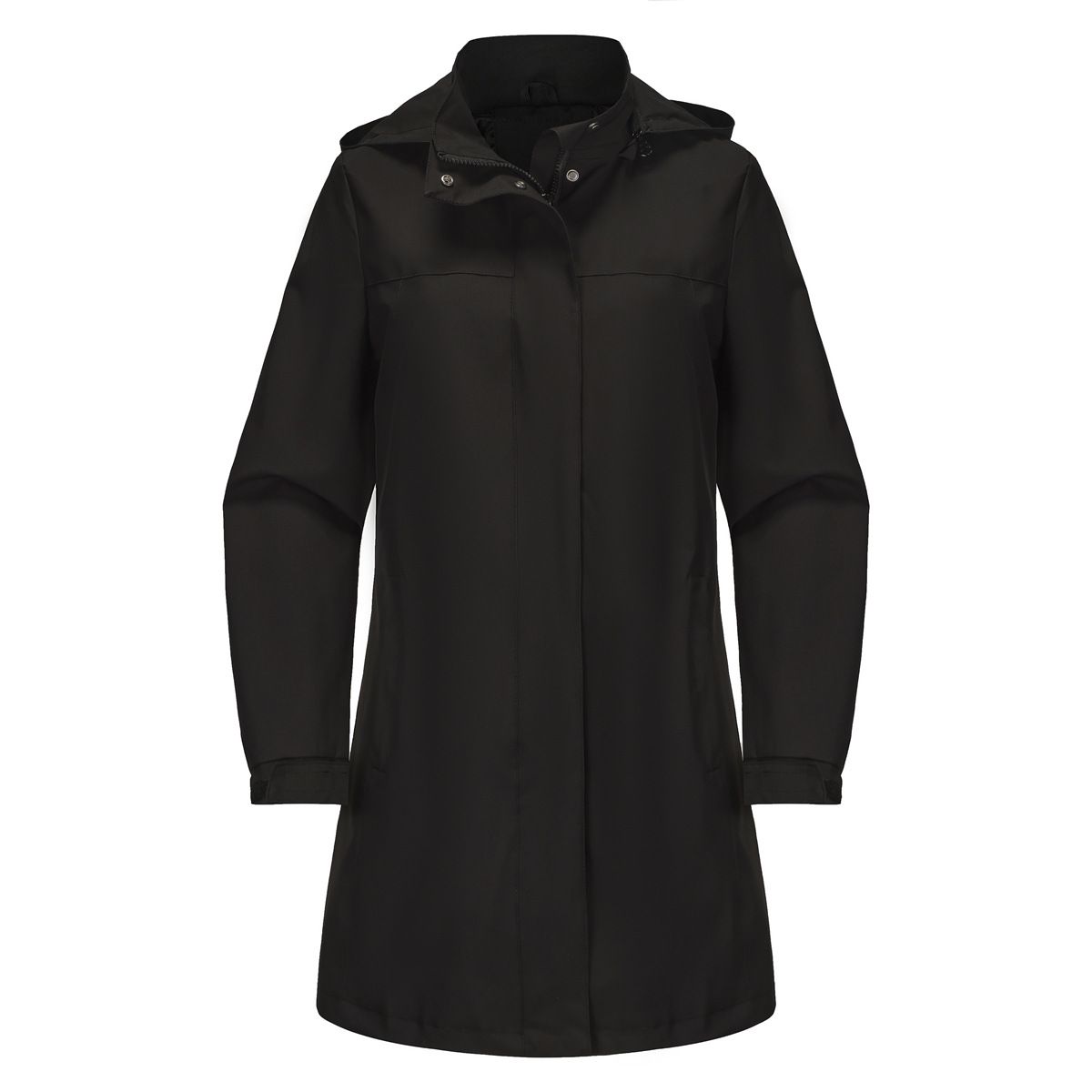 TIOZONEY - Chaqueta impermeable con capucha para mujer-Negro