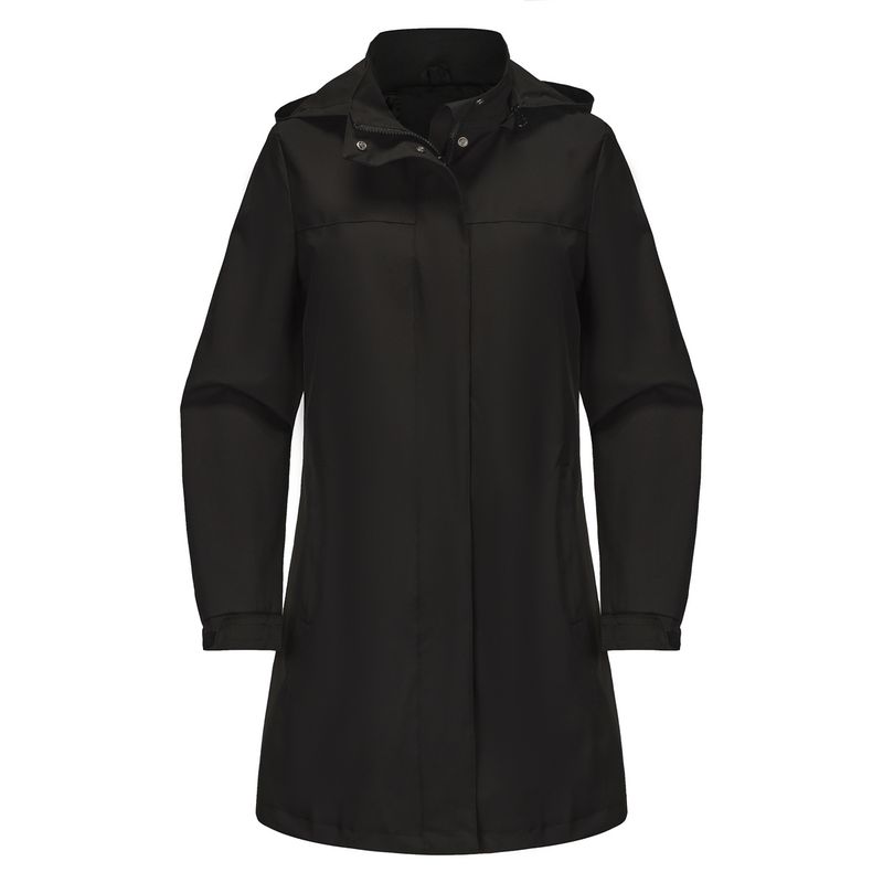 TIOZONEY - Chaqueta impermeable con capucha para mujer-Negro