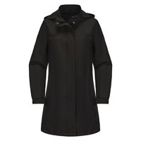 Chaqueta impermeable con capucha para mujer-Negro