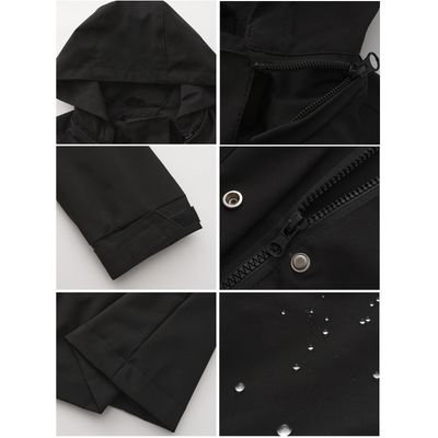 Imagen 2 del producto Chaqueta impermeable con capucha para mujer-Negro