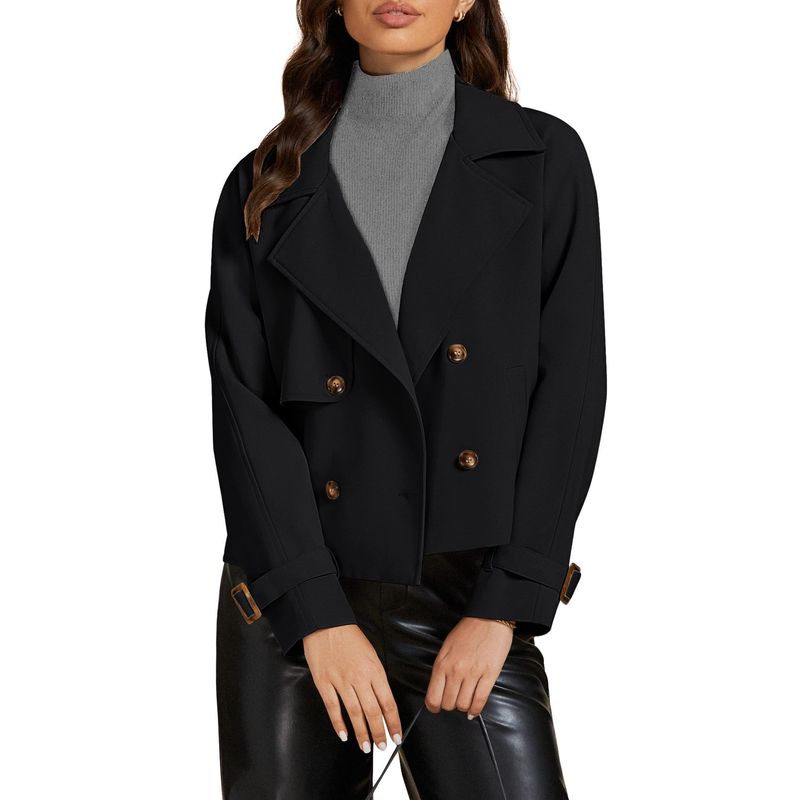 TIOZONEY - Gabardina corta para mujeres