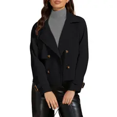 TIOZONEY - Gabardina corta para mujeres