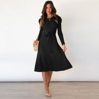 Vestido Largo manga larga Mujer - Negro