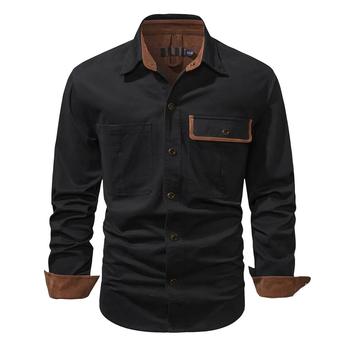 TIOZONEY - Chaqueta casual de algodón con cuello alto para hombre