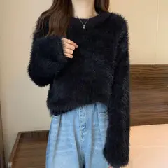 TIOZONEY - Suéter de cuello alto para mujeres - Negro