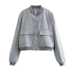 TIOZONEY - Chaqueta de mujer de primavera - Gris