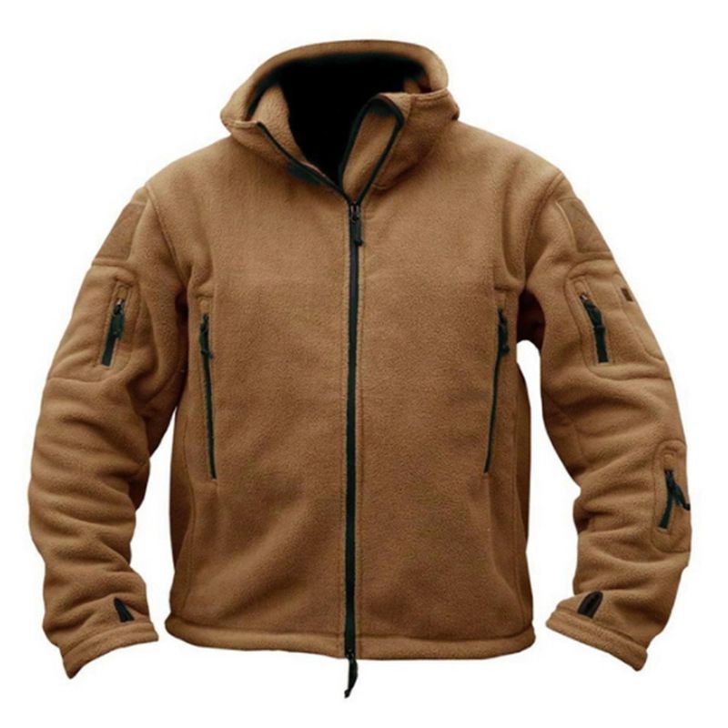 TIOZONEY - Abrigo de capucha térmica para hombres - Marrón