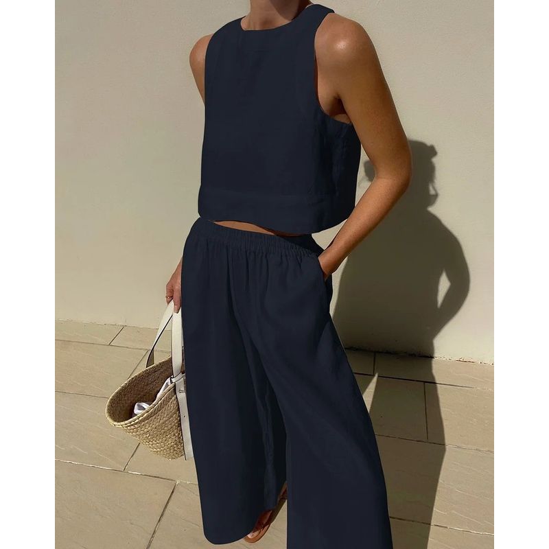 TIOZONEY - Blazer vest y pantalones casuales para mujeres Traje