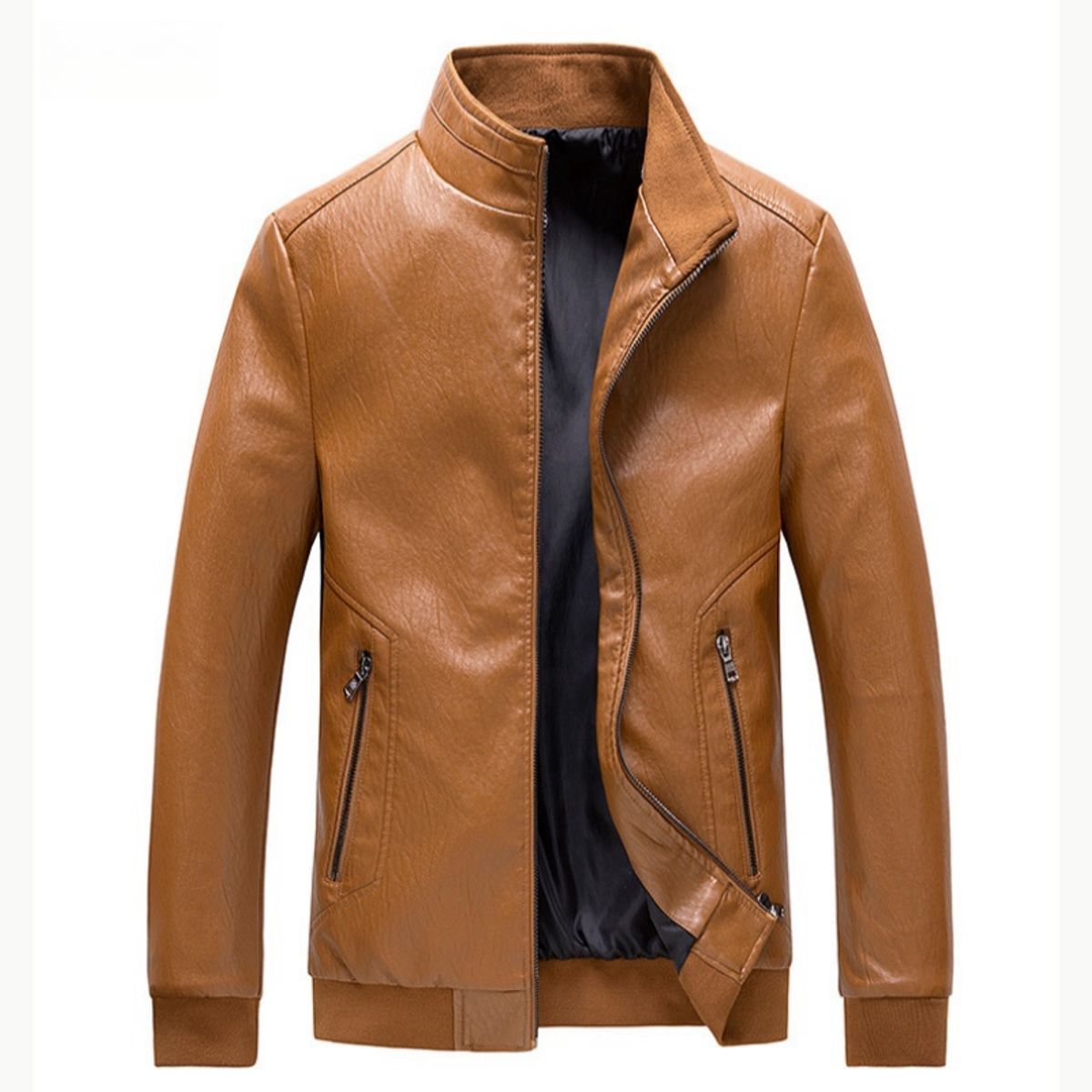 TIOZONEY - Chaqueta casual de PU para hombre